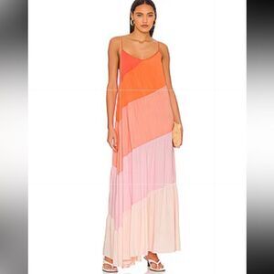 NWT L*Space Leona Maxi Dress in Peche Punch Large Revolve